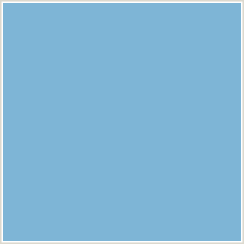 7EB5D6 Hex Color Image (BLUE, HALF BAKED)